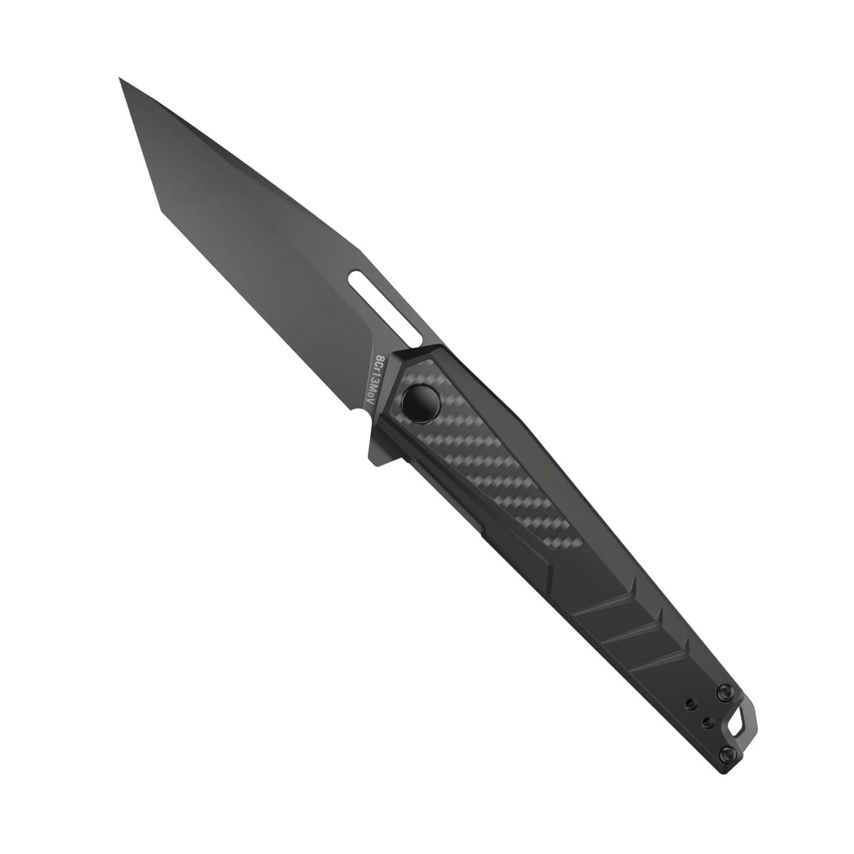 Real Avid RAV-6 Folding Knife Tanto Black - Tactical, for Enhanced Cutting Power - AVRAV6