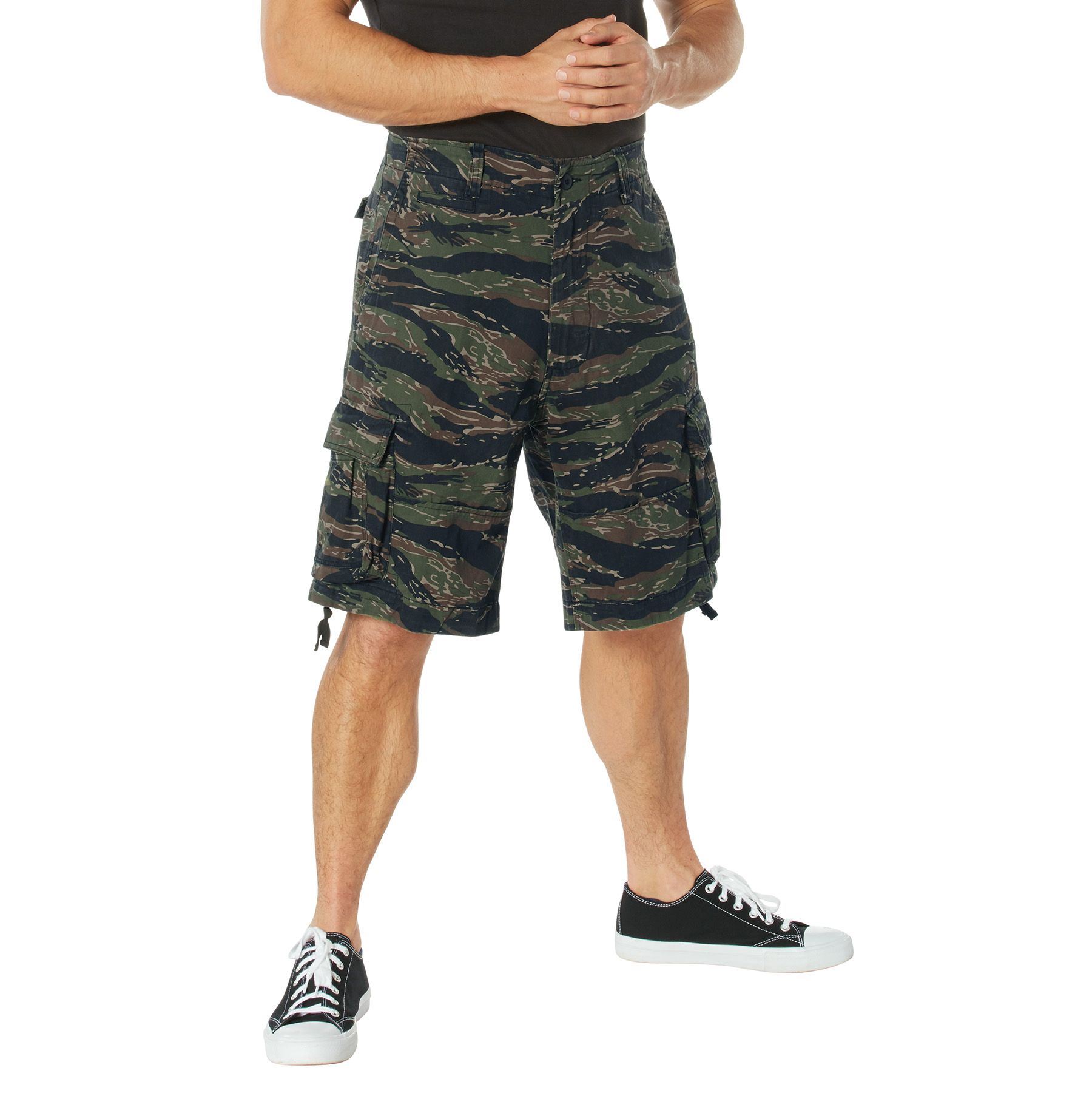 Rothco Vintage Utility Cargo Shorts - Tiger Stripe Camo, Large