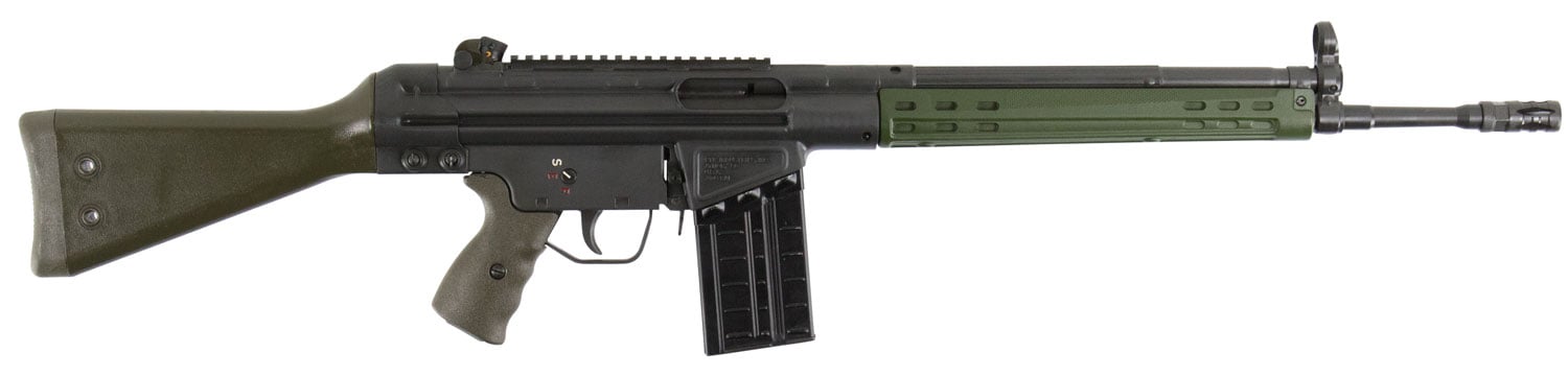 PTR Industries GI-100002 7.62x51mm 20 Round Semi Auto Roller Delayed Blowback Rifle with Scope Mount, Fixed