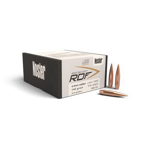 Nosler RDF 6.5mm 140 gr HPBT Rifle Bullet, 100/box - 49824