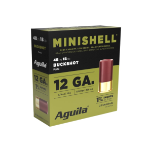 Aguila 1CHB1385 Minishell Buckshot 12GA 1.75\" 5/8oz 4B (7P)/1B (4P) Shot 25 Per Box