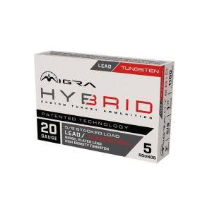 Migra-Ammunitions-Llc Migra Hybrid Turkey HD Tungsten/Nickel Plated Lead Stack Shotshells 20ga 3" 1-1/2oz 1100 fps #5 & #9 5/ct