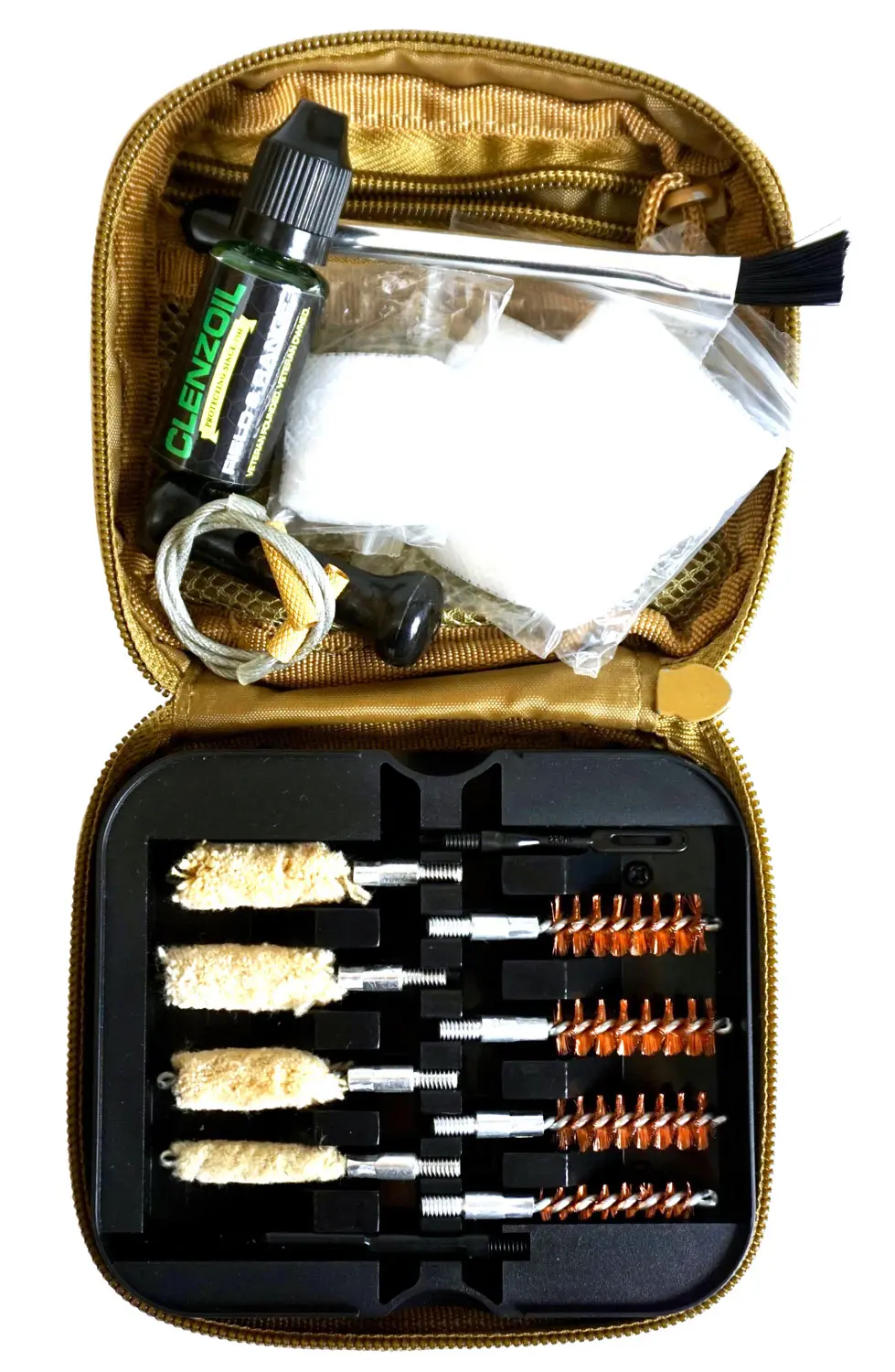 Clenzoil 2076 Field Range Cleaning Kit Multi-Caliber Pistol/17 Pieces Tan