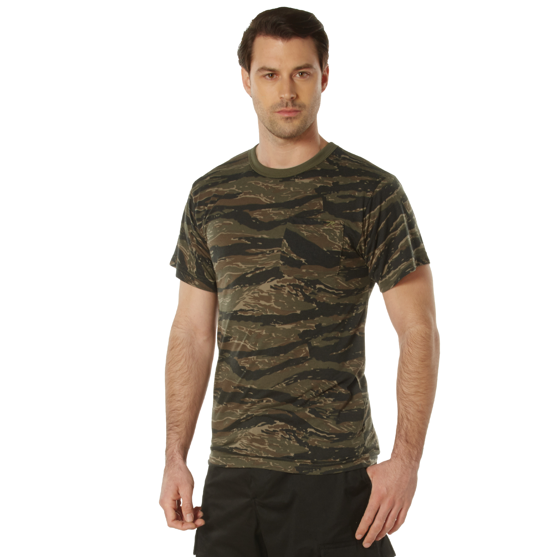 Rothco Moisture Wicking Pocket T-Shirt - Tiger Stripe Camo, Medium
