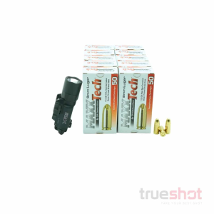 BUNDLE DEAL: Black Surefire X300T-A Pistol Flashlight and 500 Rounds of Ammo - Maxxtech 9mm 115 Grain