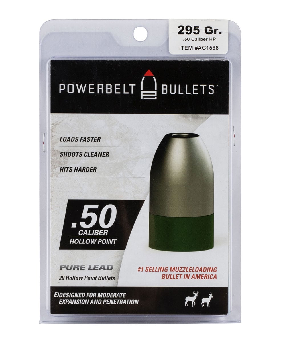 CVA Powerbelt Pure Lead .50 Cal 295 gr Lead Hollow Point 15 Bullets - AC1598