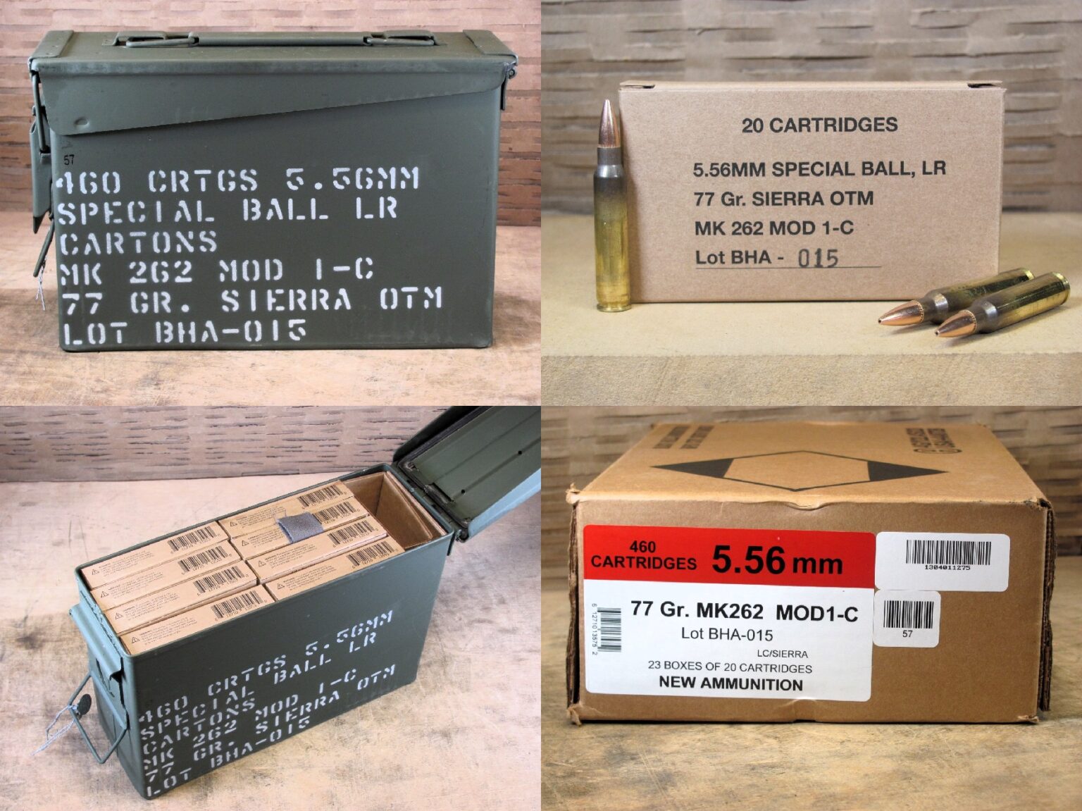 460 Round Case – 5.56mm 77 Grain Special Ball Long Range MK262 Black Hills Ammo – MP460556N9 – Packed in M19A1 Canister