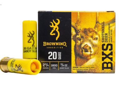 BROWNING BXS 2.75" 3/4 OZ 20 GAUGE SABOT SLUG, 5 ROUNDS - B193112021