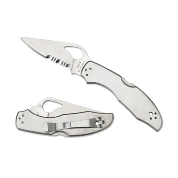 Spyderco byrd Meadowlark 2 Drop Point Second Generation Folding Knife, 2.938", Combination Edge - BY04PS2