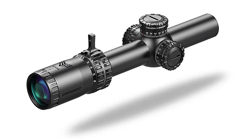Swampfox Arrowhead Series 1-8X24 SFP IR BDC 30mm Tube Riflescope - ARH18241-B