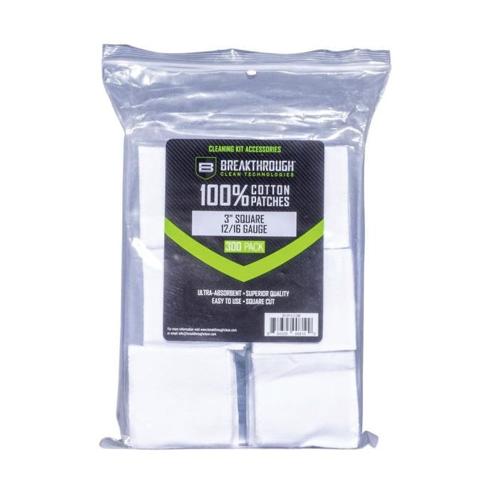 Breakthrough Clean 100% Cotton Square Patches 3" x 3" - Extra Large Cleaning Patches - BT-CP-S-3-300