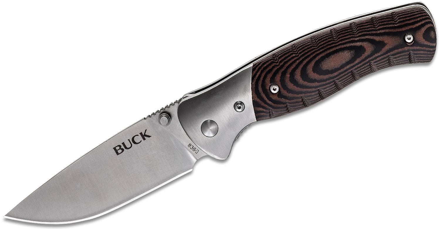 Buck 836 Selkirk Folding Drop Point Knife, Brown/Black - 0836BRS-C