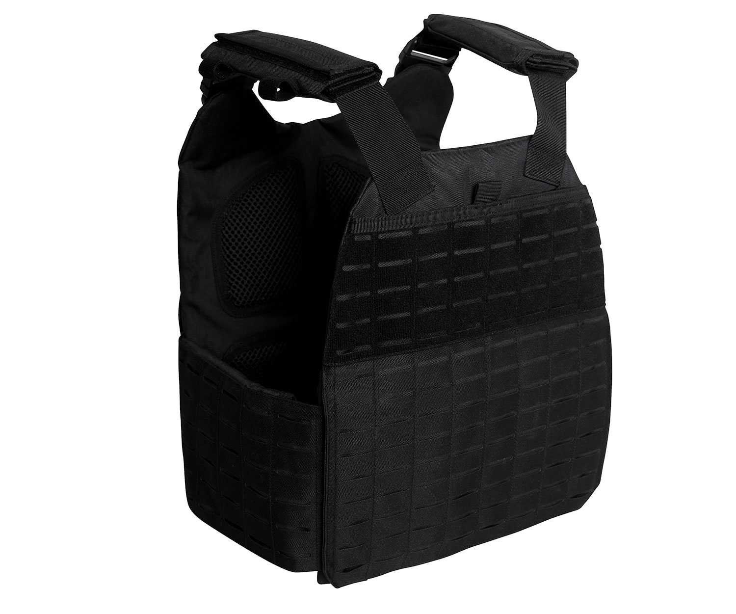 Rothco Laser Cut Molle Plate Carrier Vest - Black, Regular