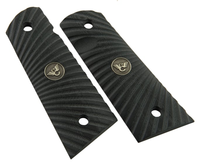 Wilson Combat 1911 FS Flat Bottom Grips, Black G10, Starburst Pattern - 351ACFS