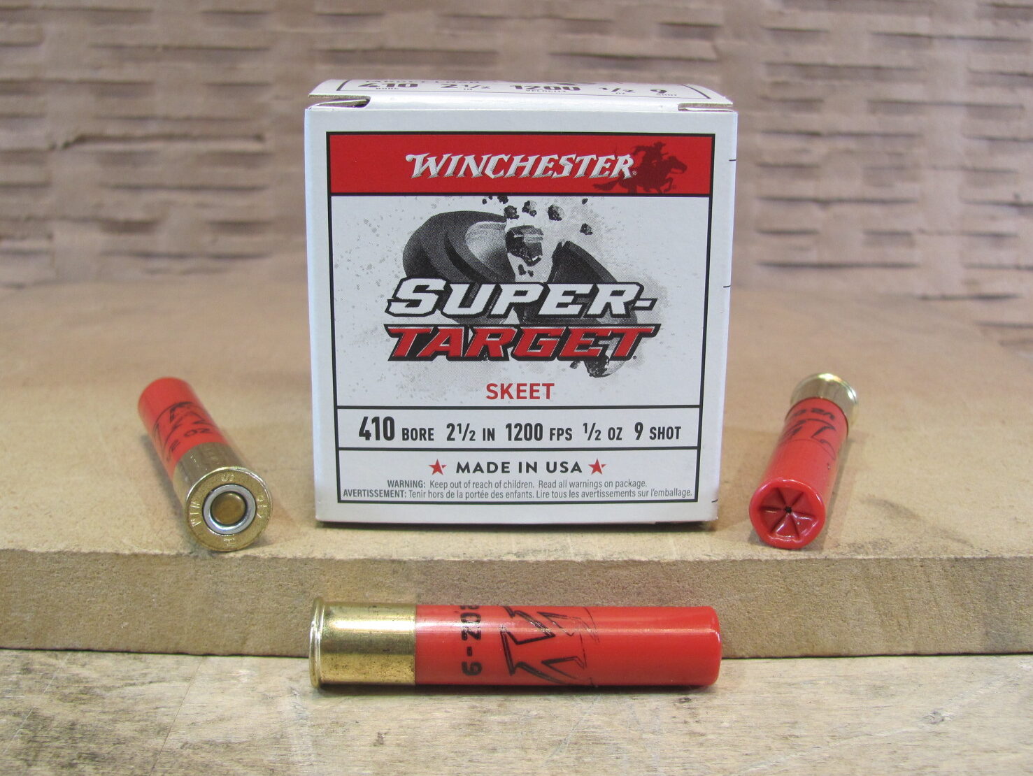 25 Round Box – 410 Gauge 2.5 Inch 1/2 Ounce 9 Shot Winchester Super Target Skeet Ammo – TRGT419