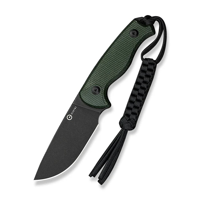CIVIVI Timberbark Fixed Blade Drop Point Knife, Green - C23094-3