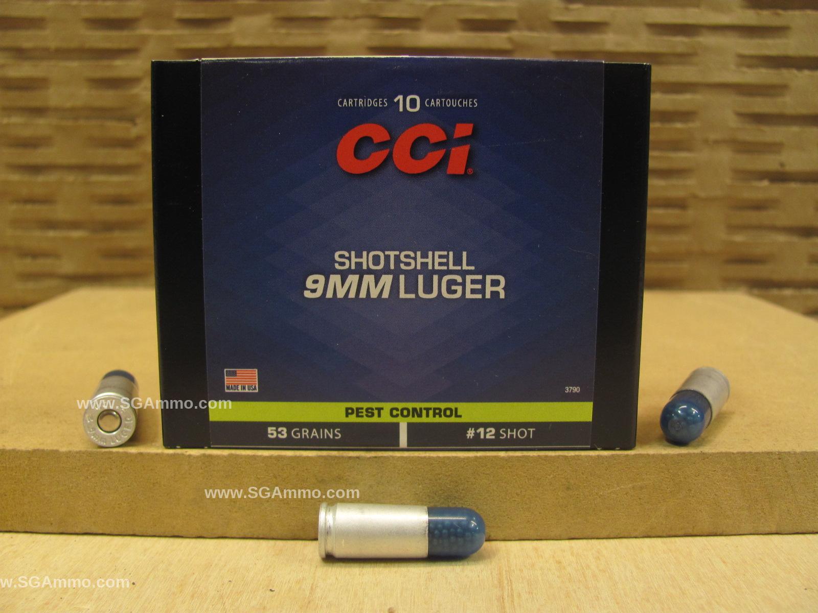 10 Round Box – 9mm Luger CCI Pest Control Shotshells – 3790