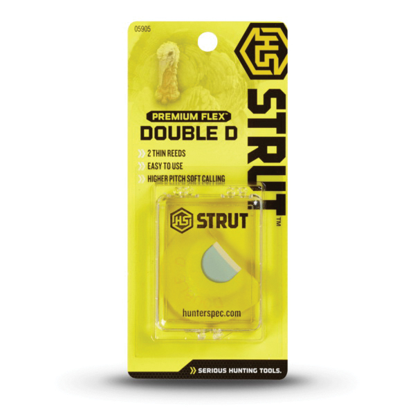 Hunter's Specialties H.S Strut Double D, Premium Flex Diaphragm Turkey Call, Yellow/White - 05905
