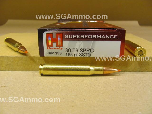 20 Round Box – 30-06 SPRG 165 Grain SST Hornady Superformance Ammo – 81153
