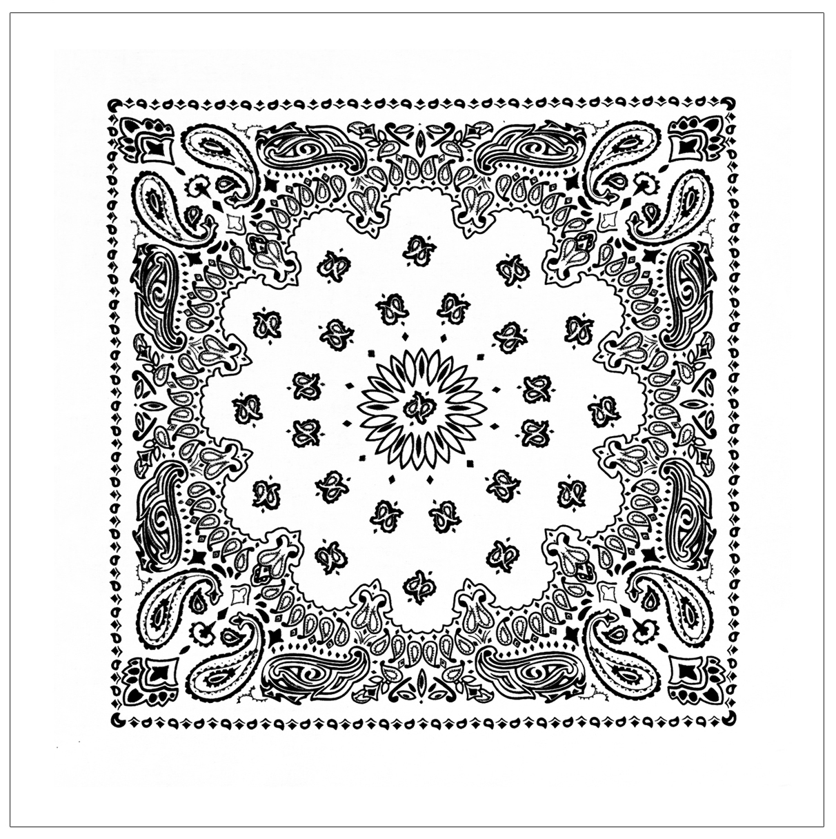 Rothco Trainmen Paisley Bandana Extra-Large - 27 X 27, White