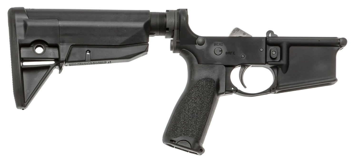 Bravo Company Mfg Lower Receiver Group w/ Mod 0 Stock, Black - LRG-STK-MOD-0-BLK