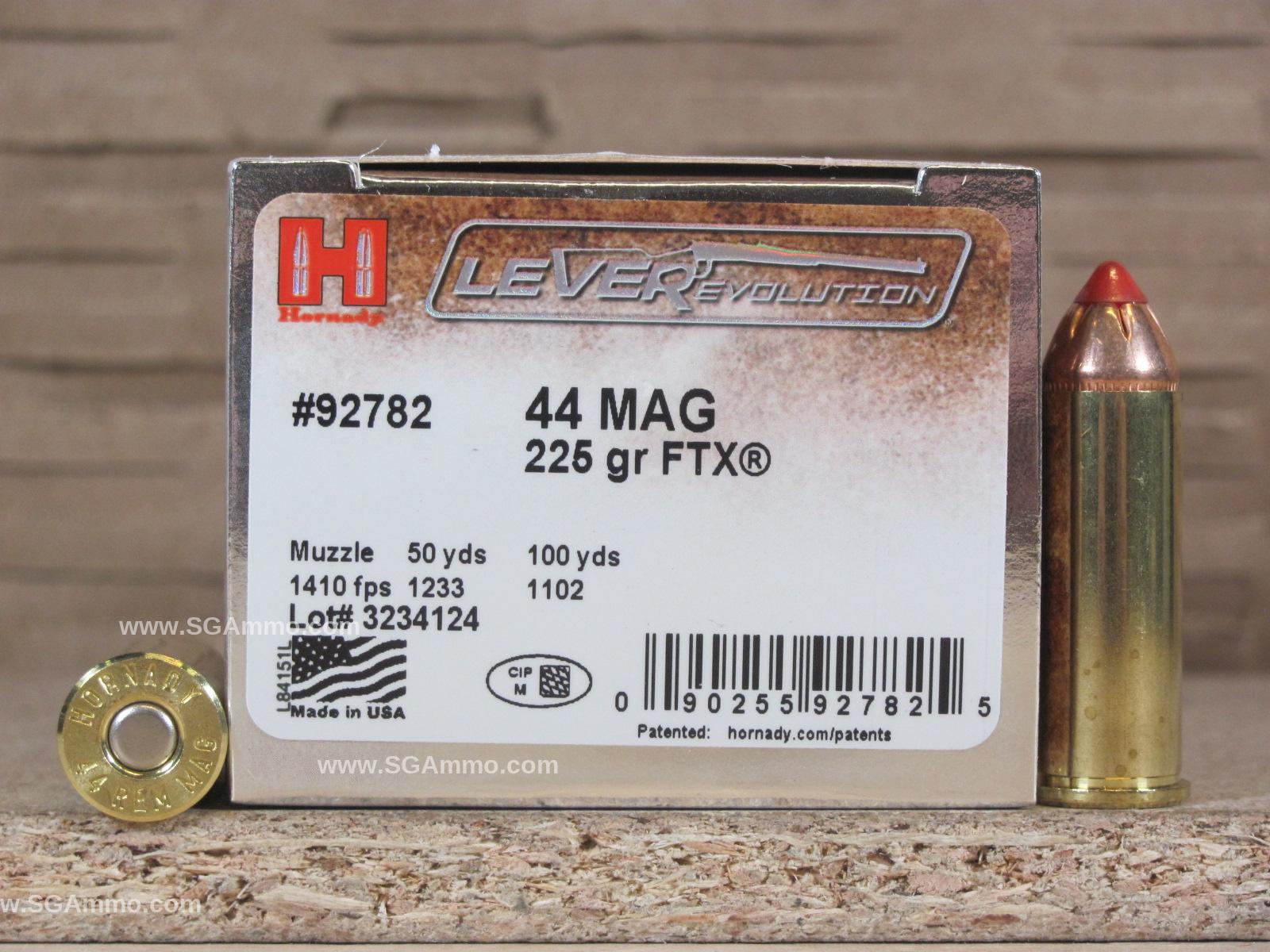 200 Round Case – 44 Magnum Hornady 225 Grain FTX Lever Evolution – 92782