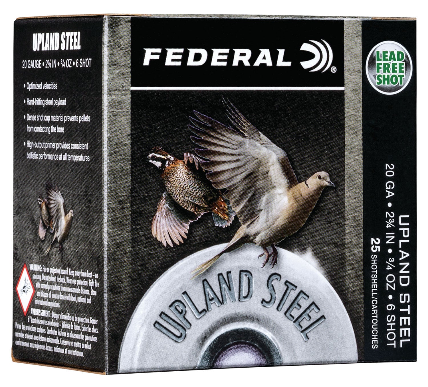 Federal Upland Steel 2.75" 20 Gauge Ammo 6, 25/box - USH20 6
