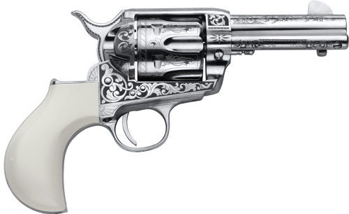 Cimarron Huckleberry 45LC Revolver 3.5" Nickel Engraved