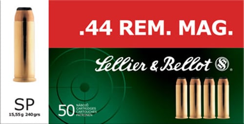 Sellier & Bellot 240 gr Semi-Jacketed Soft Point .44 Rem Mag Ammo, 50/box - SB44A