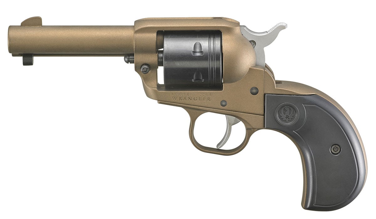 Ruger Wrangler 3.75" .22 LR Revolver With Birdshead Grips, Bronze - 2017