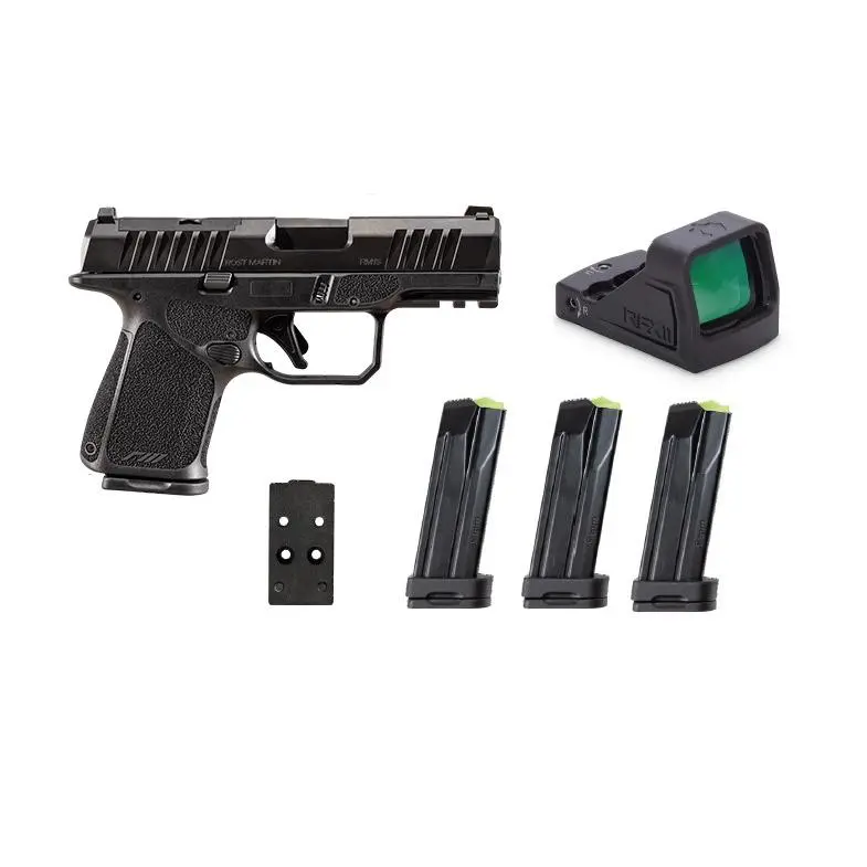 Rost Martin RM1S Handgun 9mm Luger 12(1)15(3)rd Magazines 3.6" Barrel Black Black Viridian Red Dot Pistol Case
