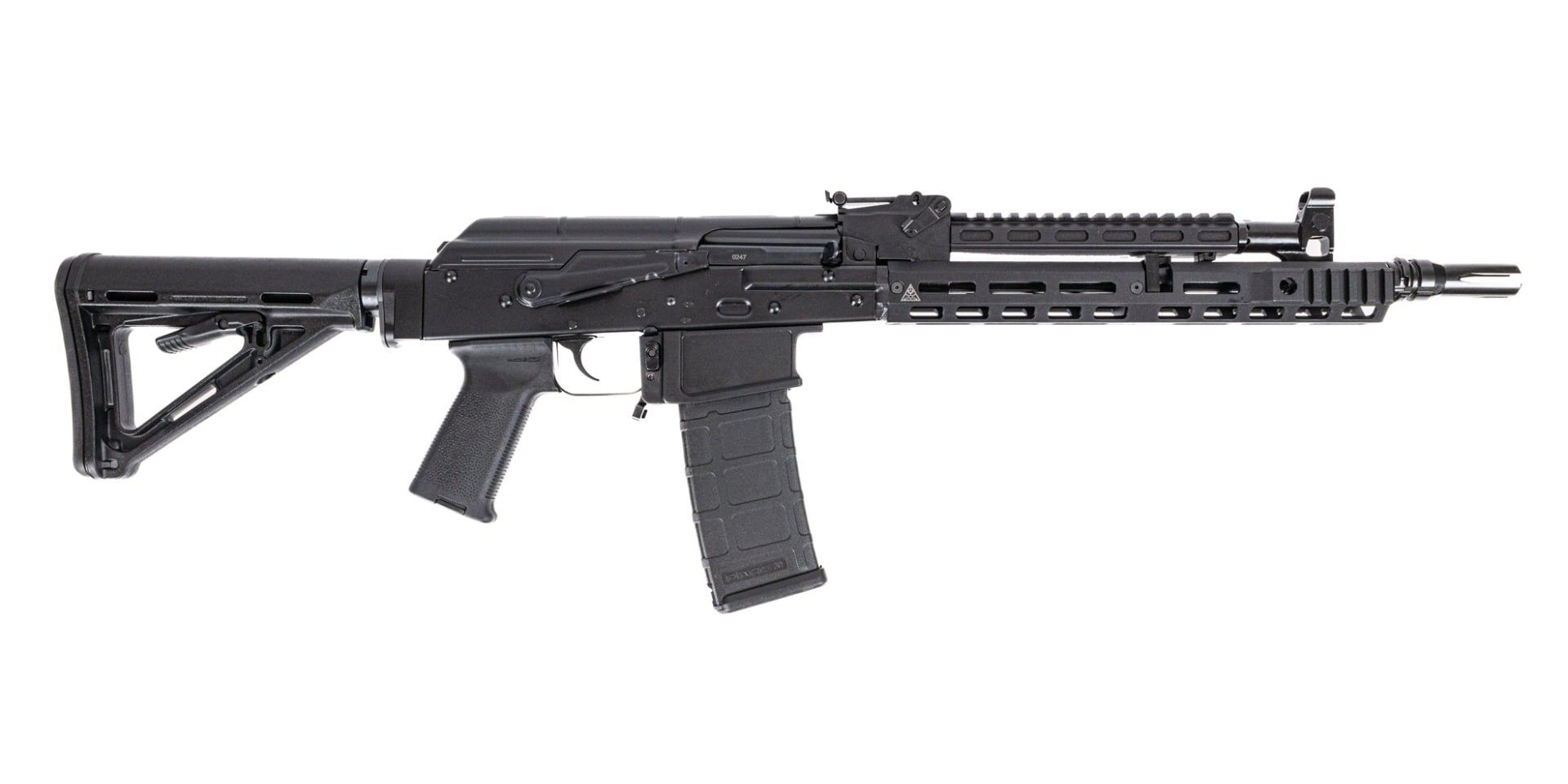 PSA AK-556 with 13.7" Barrel Pin and Weld, Soviet Arms 11.5" Rail, M4 Stock, and JMAC Flash Hider