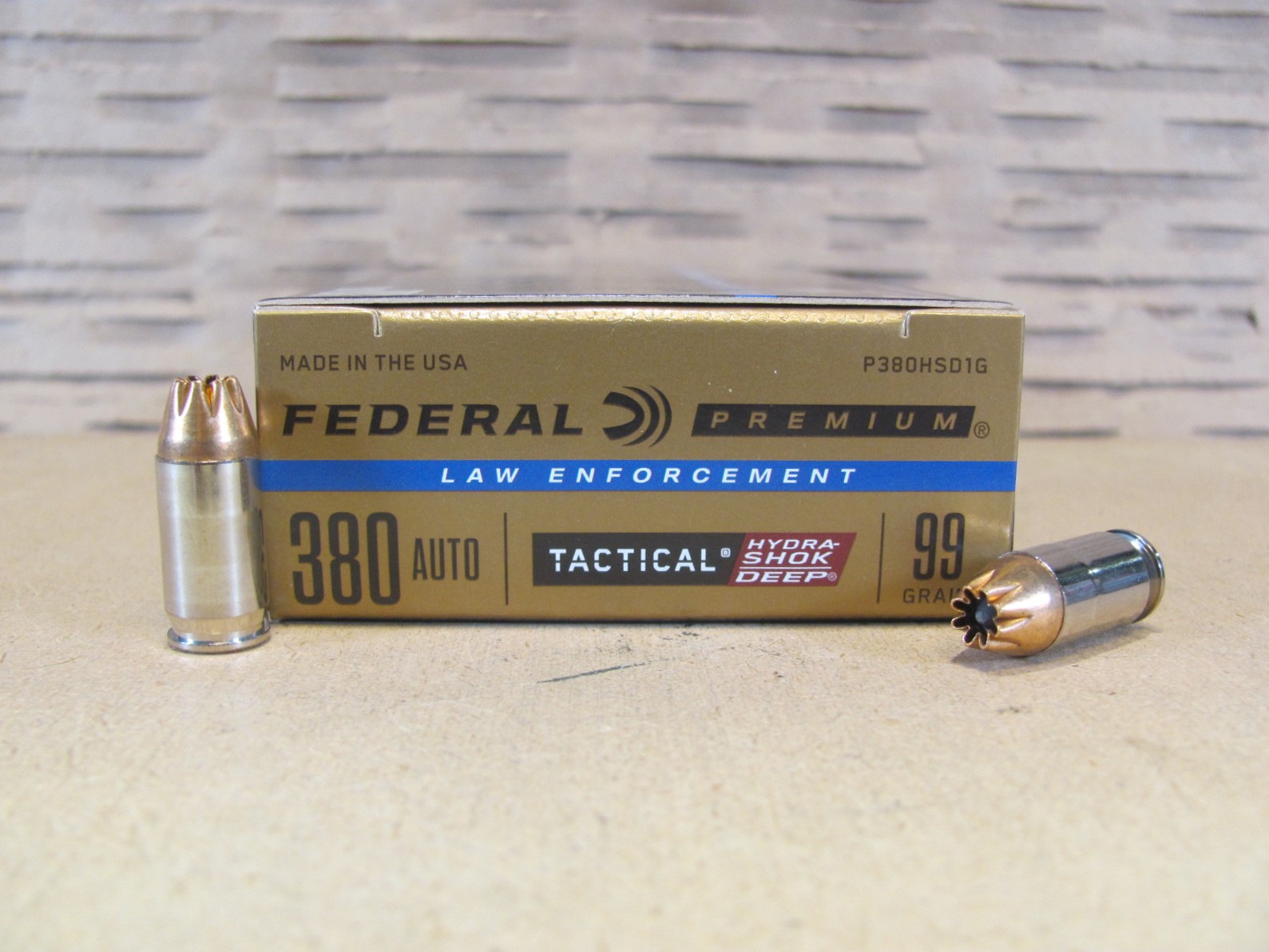 500 Round Case – 380 Auto 99 Grain Hollow Point Federal Hydra Shok LE Ammo – P380HSD1G
