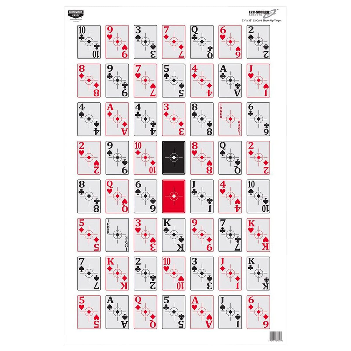 Birchwood Casey EZE-Scorer 23" x 35" Playing Cards Target, 100 Pack - 37028