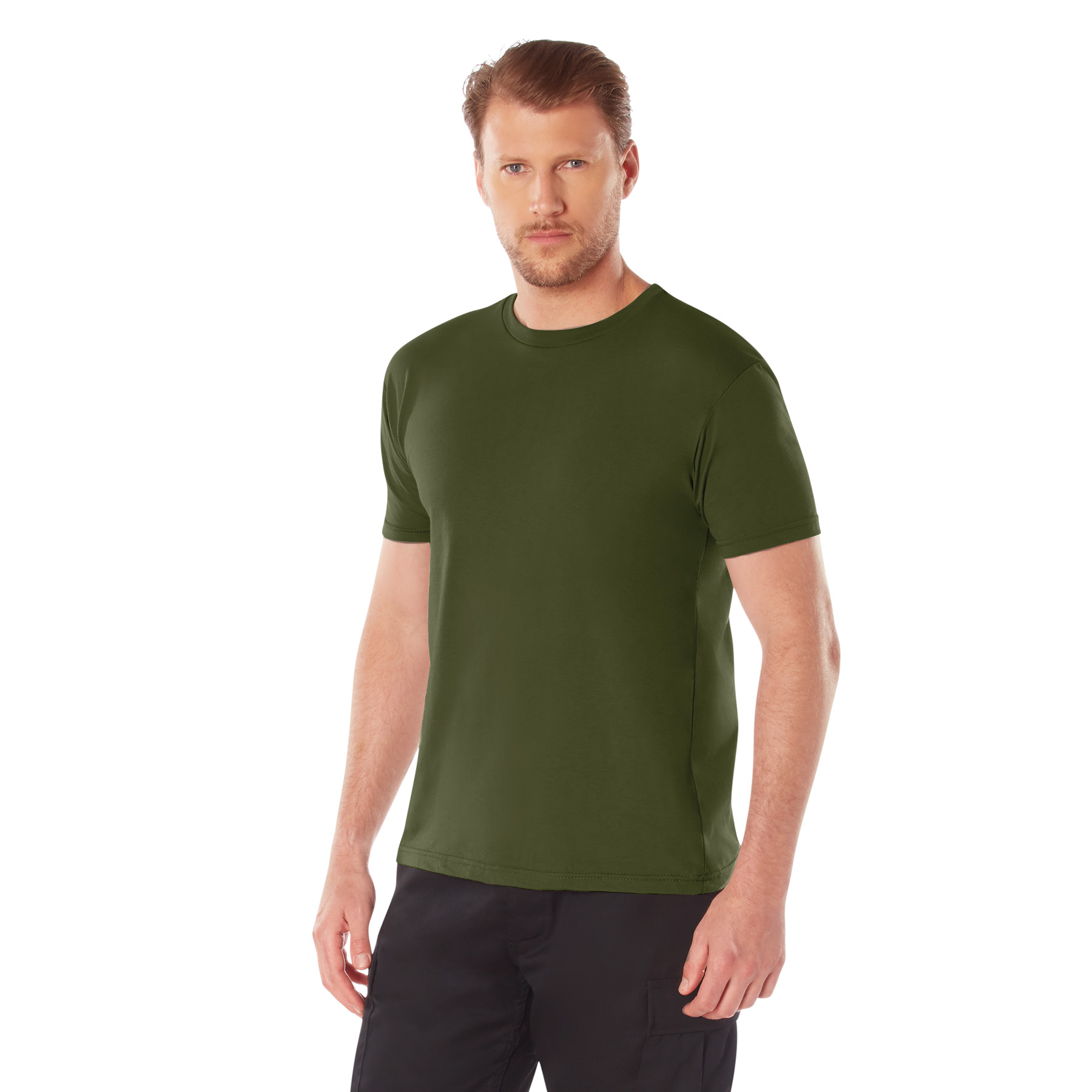 Rothco Athletic Fit Solid Color T-Shirt - Olive Drab, Large