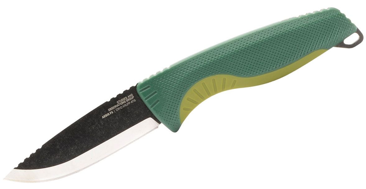 SOG Knives Aegis FX Fixed Knife Drop Point Forest/Moss - for Outdoor Adventures - SOG-17-41-02-57