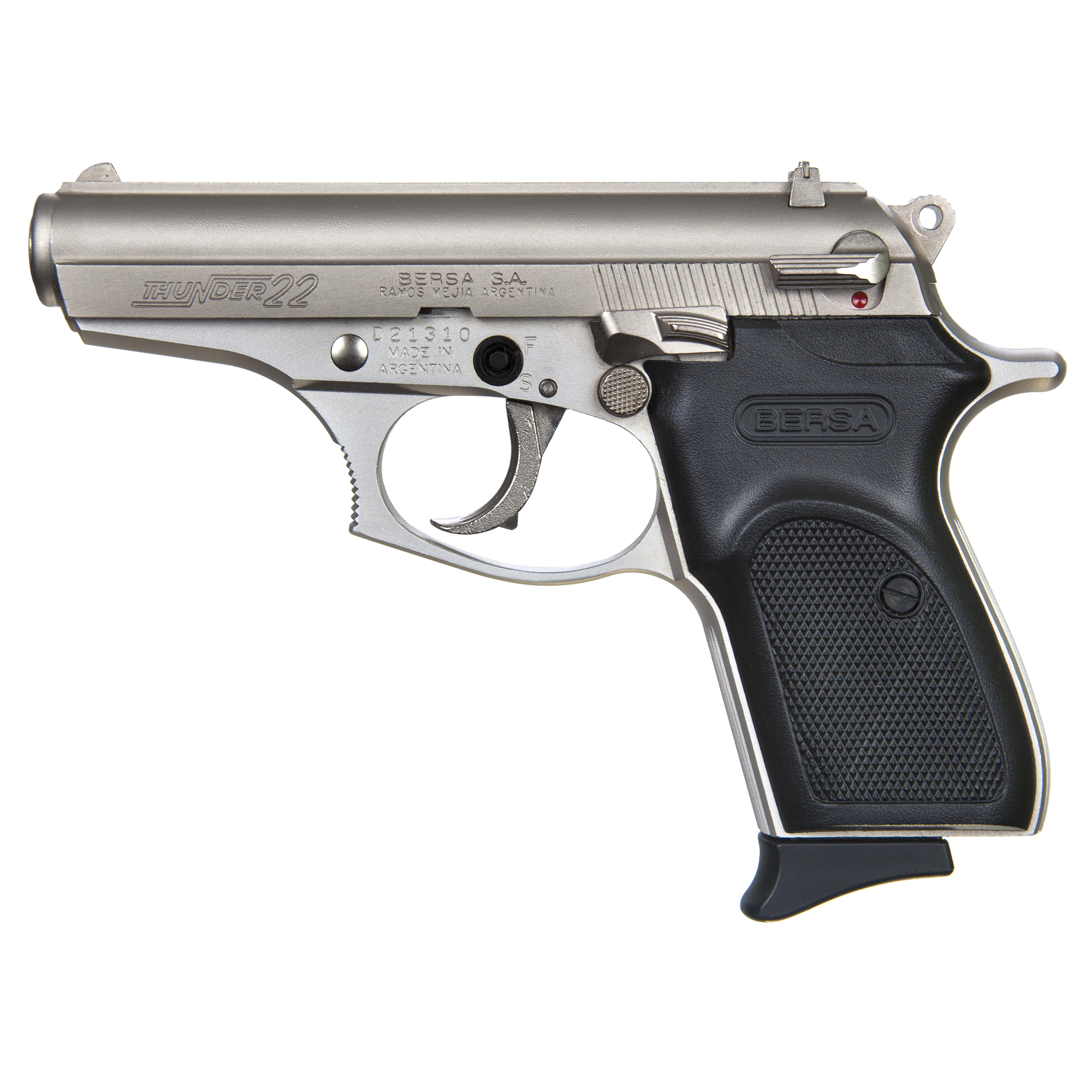 Bersa Thunder .22LR Pistol, 3.5" Barrel, Fixed Sights, Silver - T22NKL