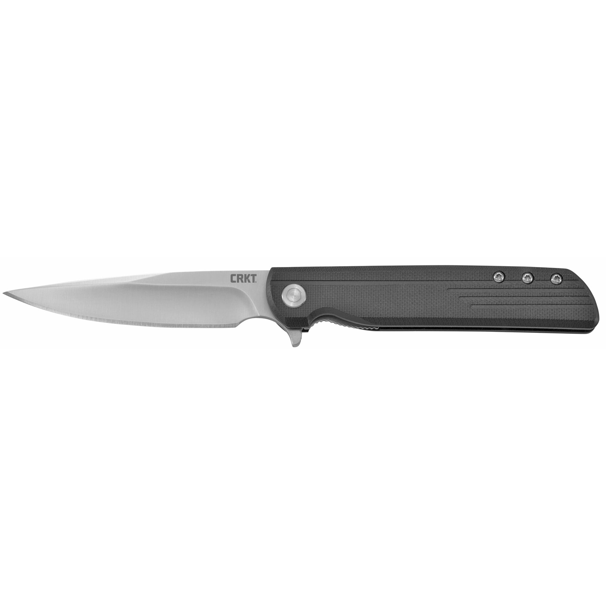 CRKT LCK Silver Plain Drop Point 3.33" 3801 Satin 8Cr13MoV