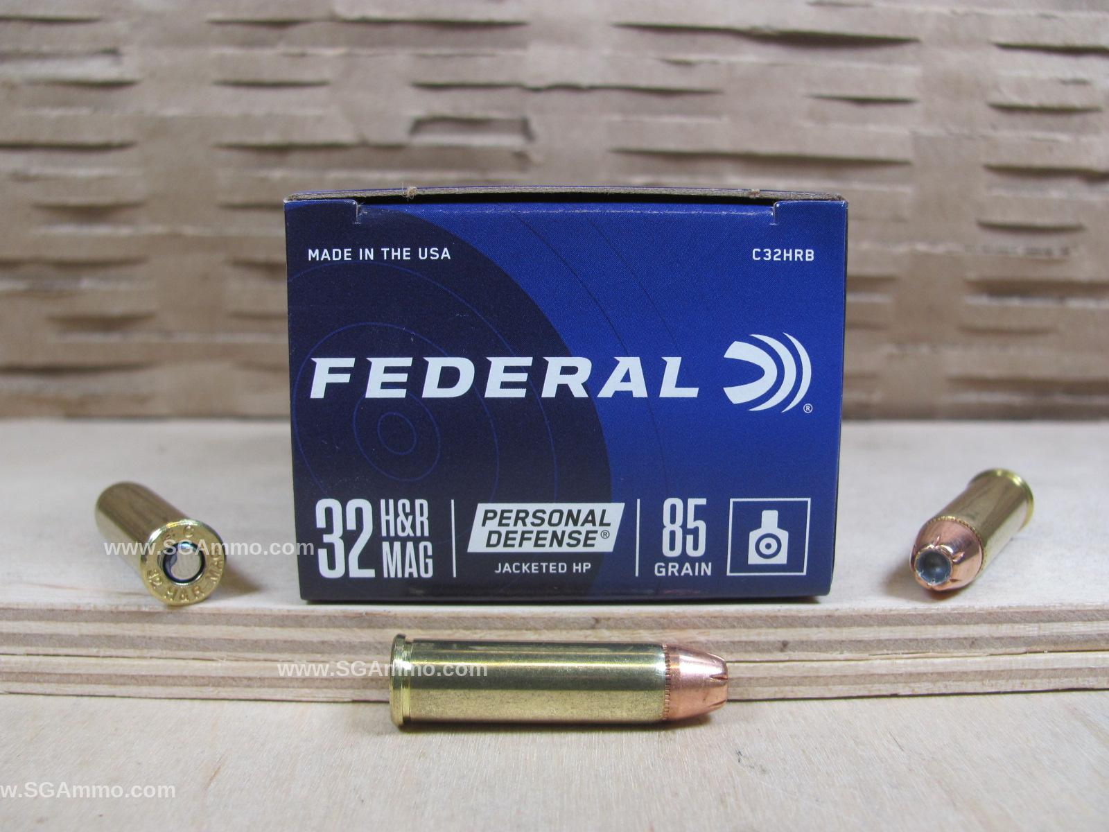 20 Round Box – 32 HR Magnum Federal 85 Grain Jacketed Hollow Point Ammo – C32HRB