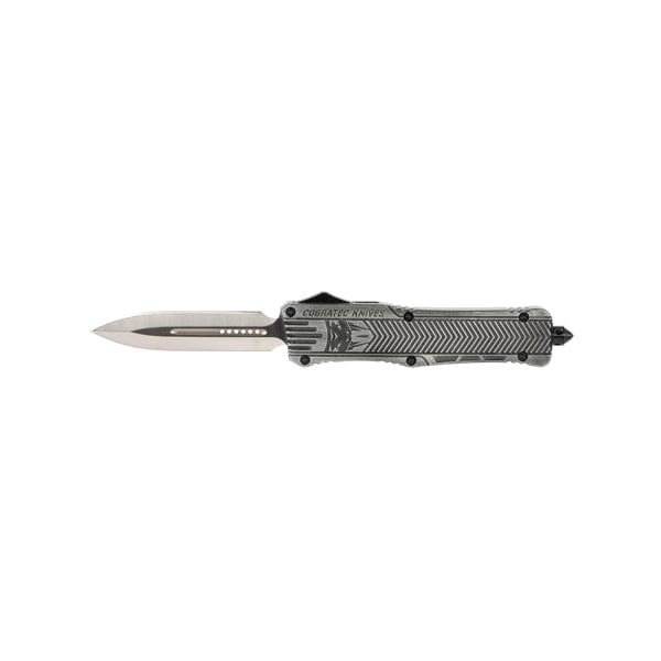 CobraTec Knives CTK-1 Large Plain Edge OTF Knife Dagger, Stonewashed - LSWCTK-1LFAGNS