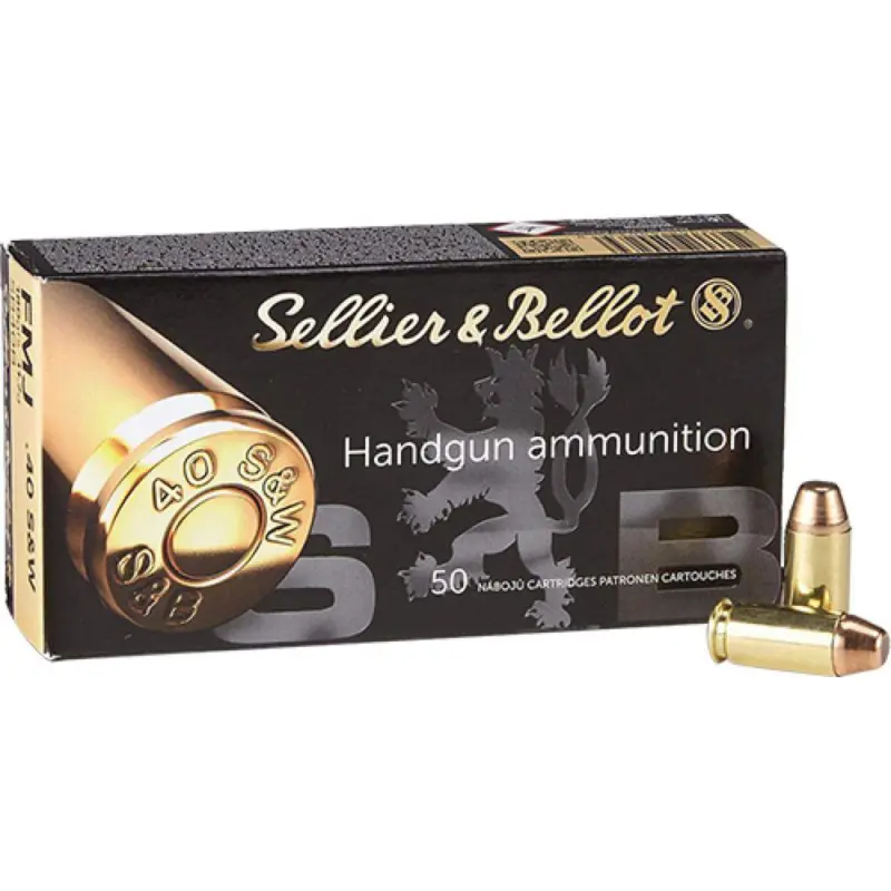 Sellier Bellot Pistol Revolver Ammo .40 S 180 gr FMJ 965 fps 1000/ct Case