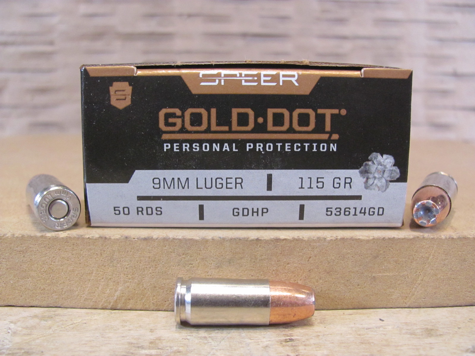 500 Round Case – 9mm Speer Gold Dot 115 Grain Hollow Point Ammo – 53614GD
