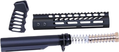 Guntec AR15 9" Pistol Brace Build Kit & Buffer Tube - Black