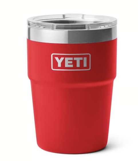YETI Rambler 16 oz Stackable Tumbler with MagSlider Lid, Rescue Red