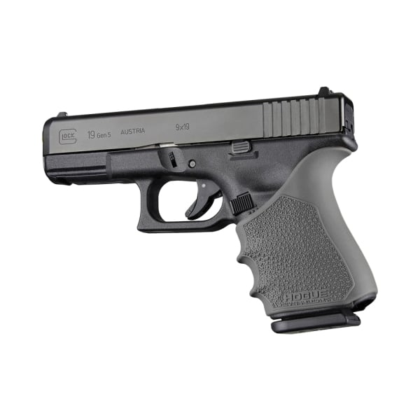 Hogue Handall Beavertail Grip Sleeve Fits Glock Gen 1-5 G19/G23/G32/G38, Slate Gray - Enhanced Control - 17052