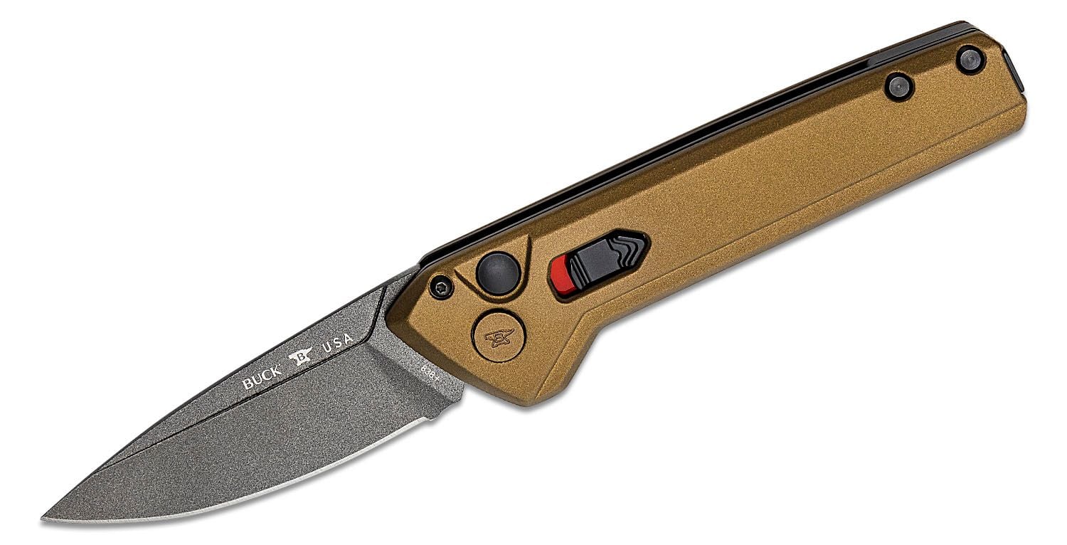 Buck Deploy Auto Folding Drop Point Knife, Burnt Bronze - 0838BRS1-B