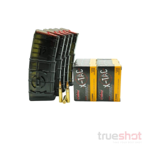 BUNDLE DEAL: 5 Carbon Smoke 30 Round ETS Gen 2 AR-15 Magazines and 200 Rounds of Ammo - Retail / PMC 5.56 55 Grain