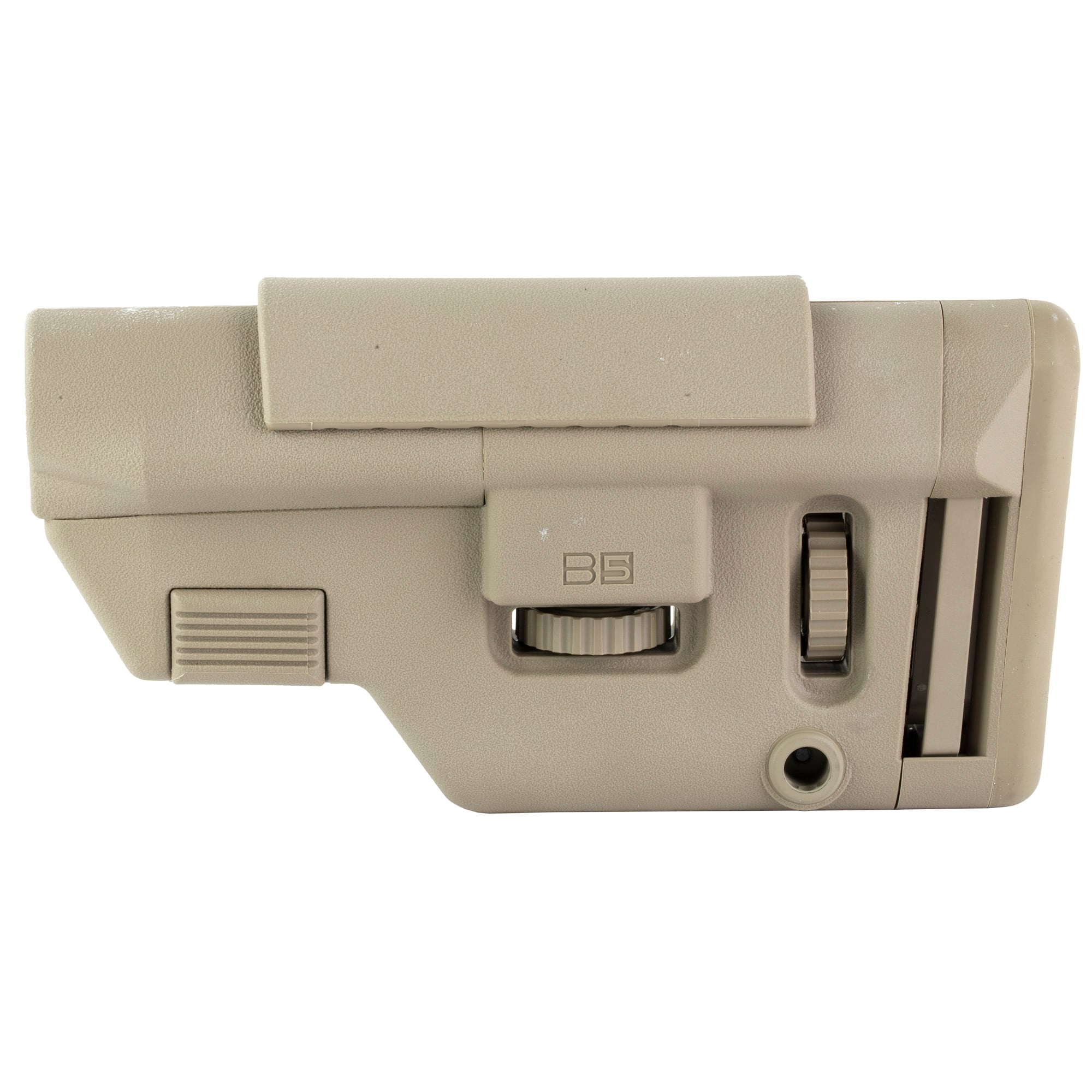 B5 Systems Collapsible Precision Stock, Flat Dark Earth, Long Length Cheek Riser