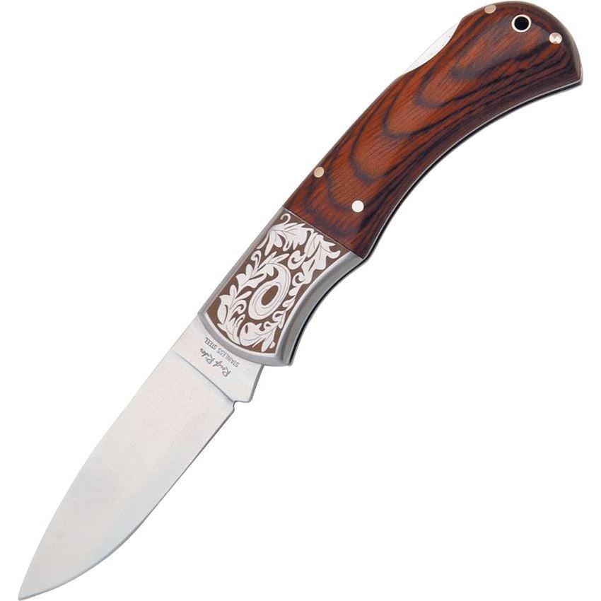 Rough Rider 182 Folding Drop Point Knife, Brown - RR182