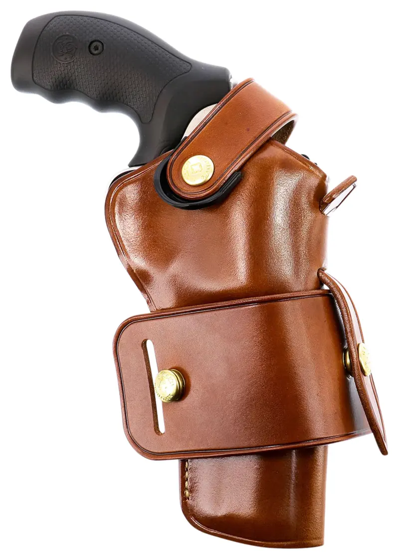 Galco WG2104 Wheelgunner 2.0 OWB Tan Leather Belt Slide Fits S L Frame/Ruger Security-Six Fits 4" Barrel Ambidextrous